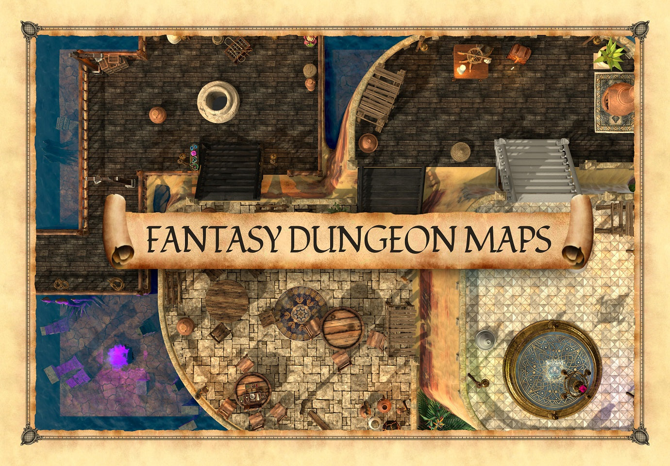 A Haven of Secrets and Shadows - Fantasy Battle Map for DnD & TTRPGs