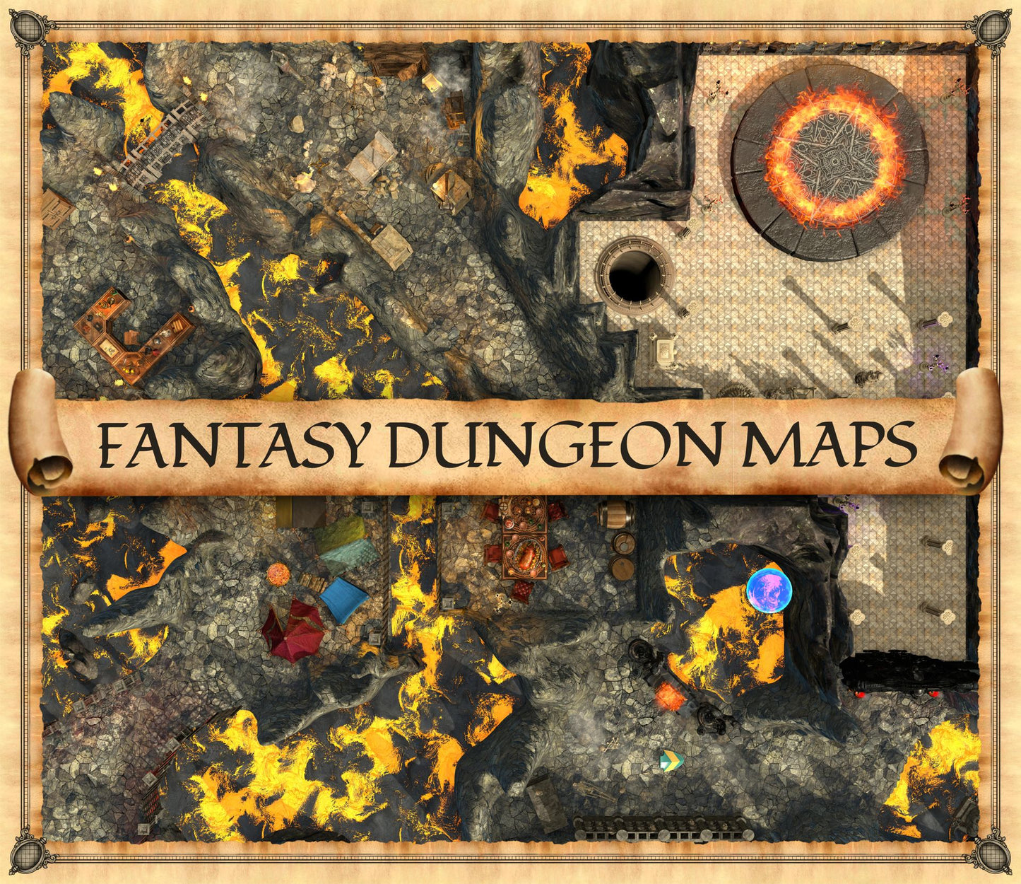 Hellfire The Hell’s Crossing - Fantasy Battle Map for DnD & TTRPGs