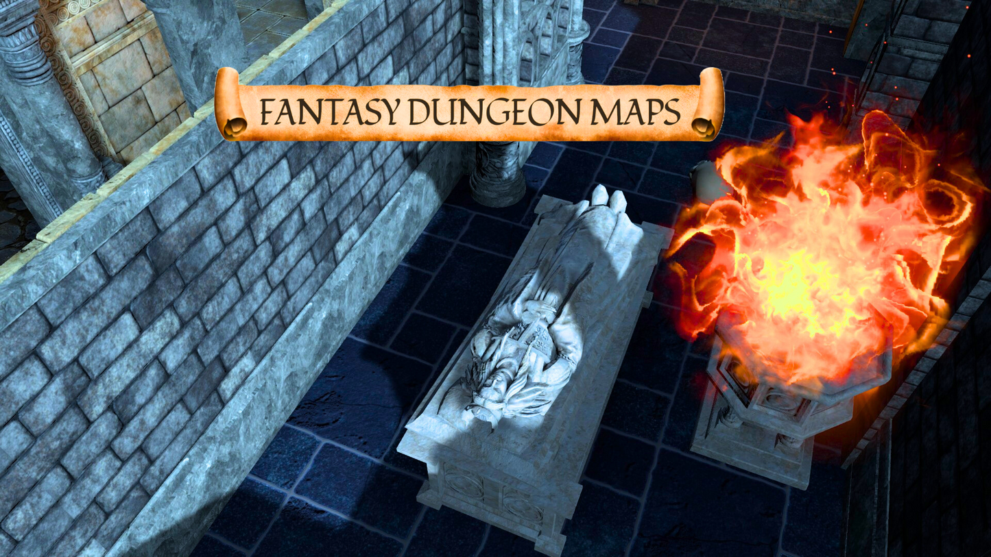 The Shadowed Crypt - Fantasy Battle Map for DnD & TTRPGs