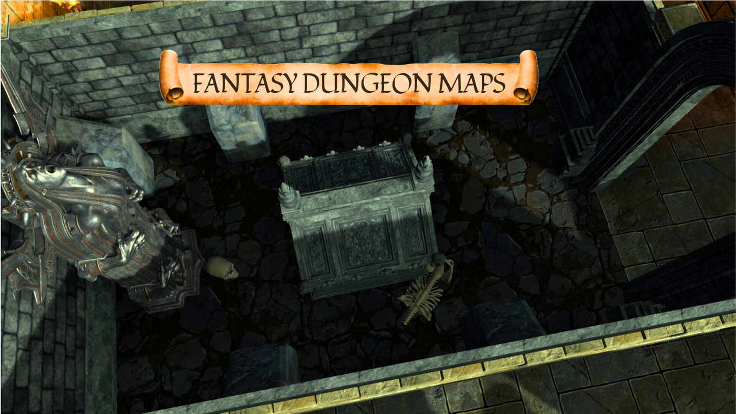 The Shadowed Crypt - Fantasy Battle Map for DnD & TTRPGs