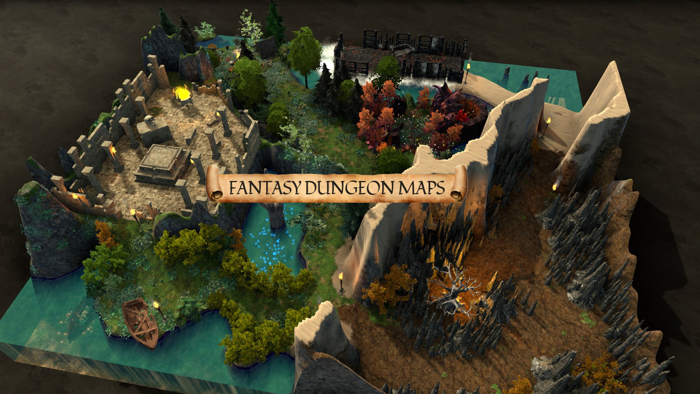 Feyblood Wilds – Fantasy DnD Battle Map | Multi-Biome TTRPG Digital Download