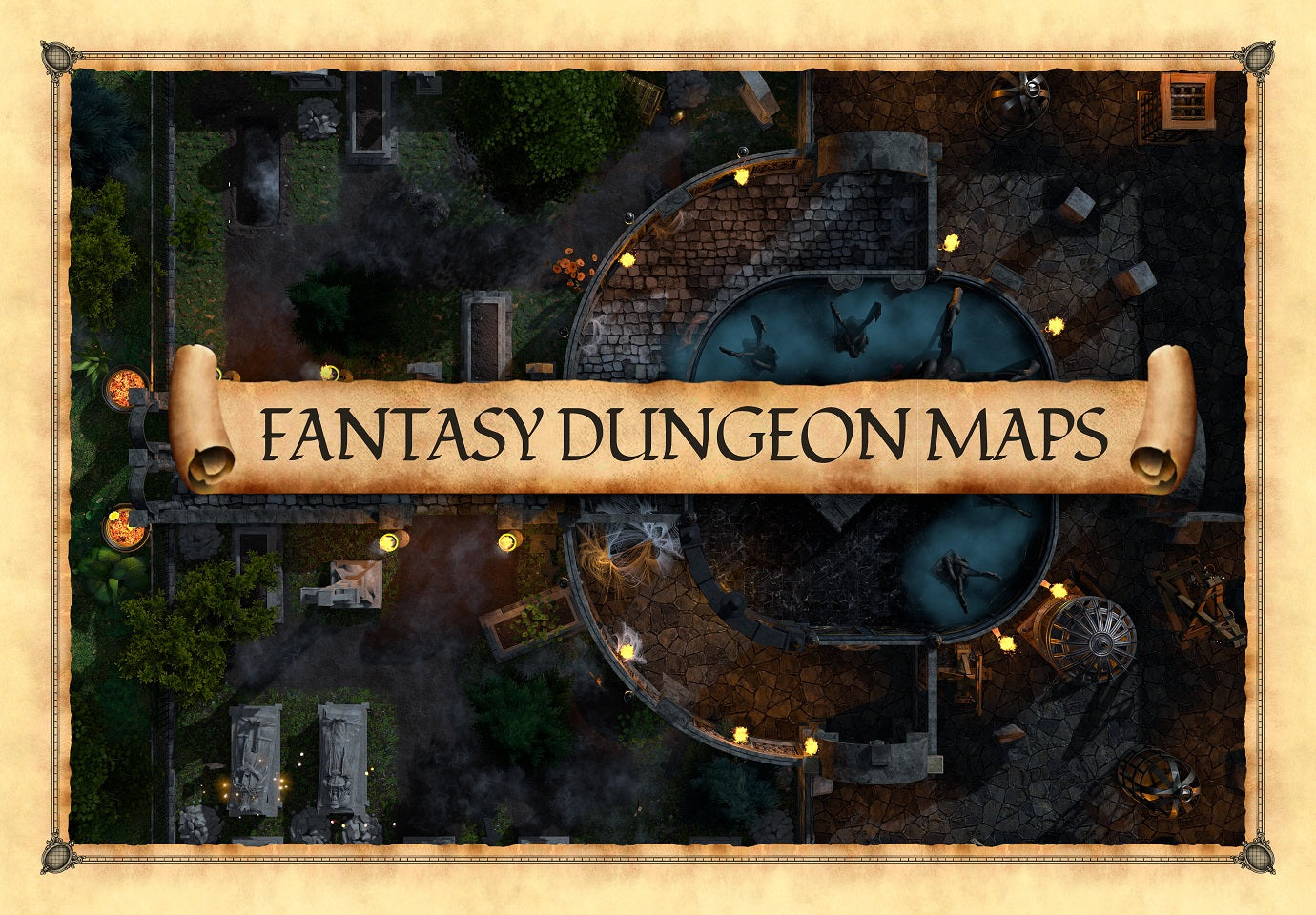 Cemetery of the Forgotten - Fantasy Battle Map for DnD & TTRPGs